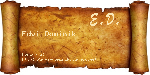 Edvi Dominik névjegykártya